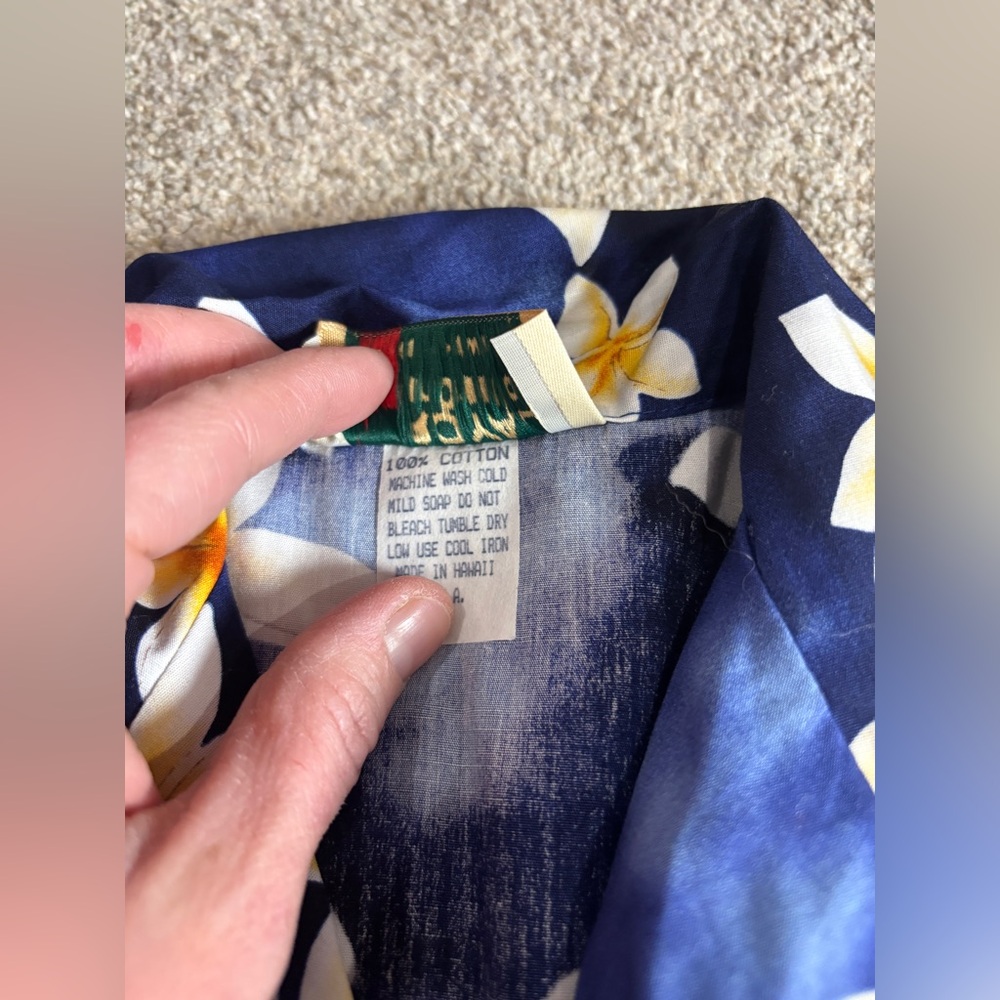 Royal Hawaiian Creations Button Up Hawaiian Plumeria Button Down/shorts Luau 6 - Picture 4 of 7